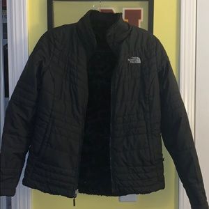 North face black reversible jacket